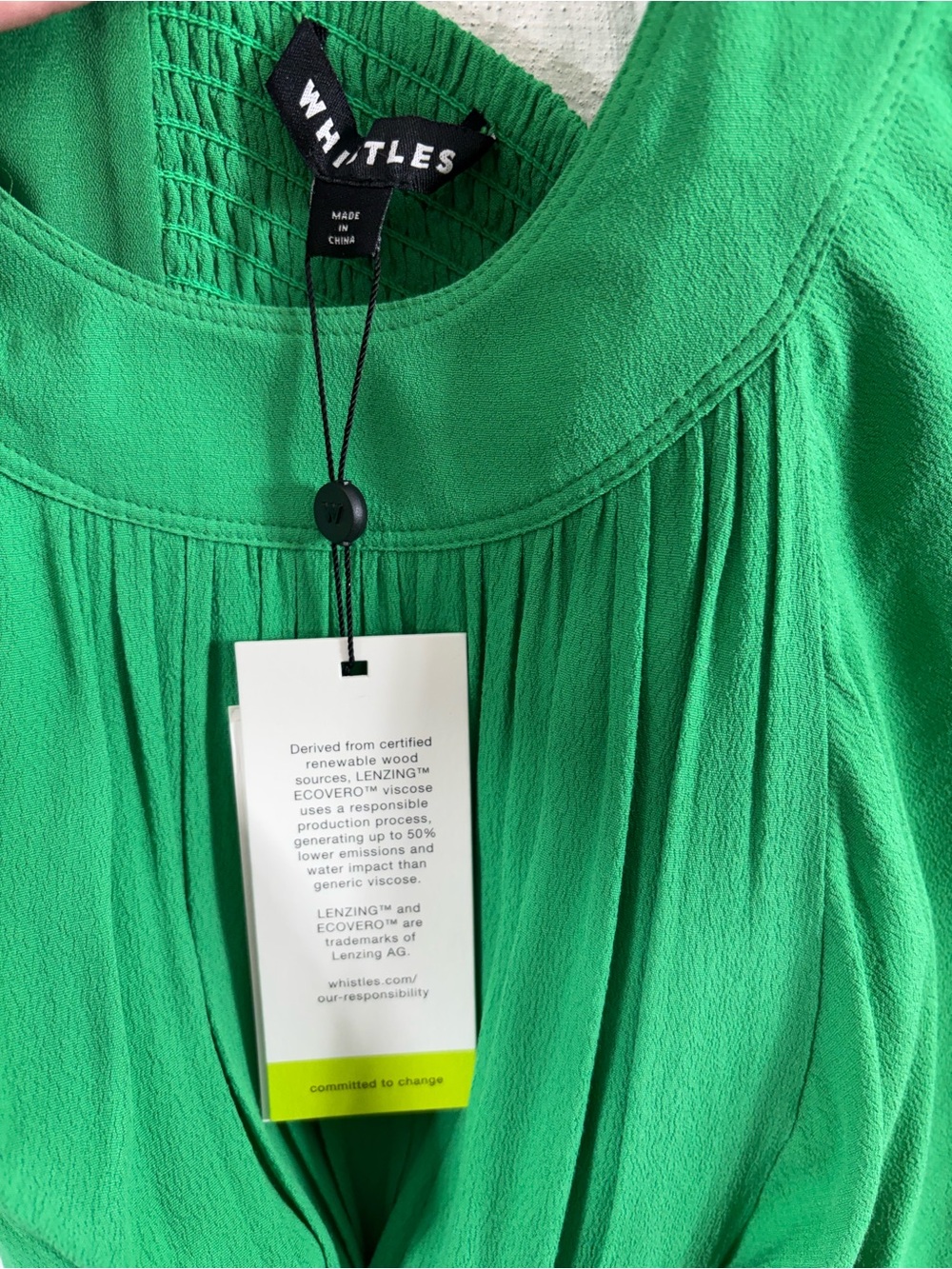 Whistles Green Amelia Cape Sleeve Dress US 0 - Picture 6 of 7